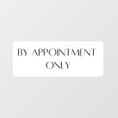 Autocollant Pour Fenêtre Par rendez-vous seulement (Feuille)