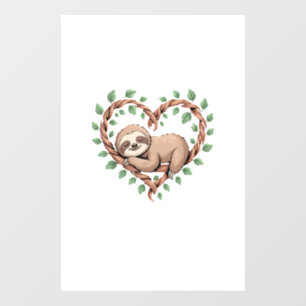 Autocollant Pour Fenêtre Paresseux Amoureux des Animaux Illustration Tropic
