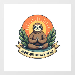 Autocollant Pour Fenêtre Paresseux méditant Design humoristique vintage dét