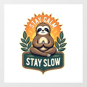 Autocollant Pour Fenêtre Paresseux Méditant Vintage T-Shirt Relaxé 2