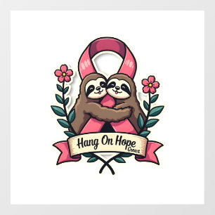 Autocollant Pour Fenêtre Paresseux soutien ruban rose Art de sensibilisatio