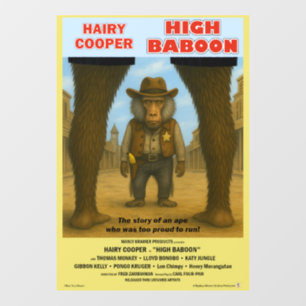 Autocollant Pour Fenêtre Parodie de film Babouin élevé
