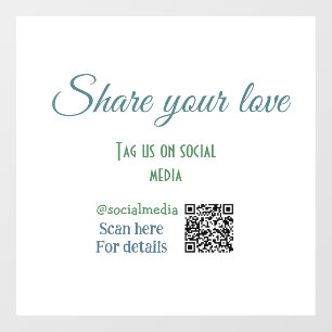 Autocollant Pour Fenêtre Partagez votre étiquette d'amour snap social media