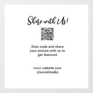 Autocollant Pour Fenêtre Partagez votre image scannez le code QR ajoutez un