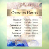 Autocollant Pour Fenêtre Parties scintillant Aquarelle Fond Heures d'ouvert (Feuille 3)