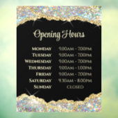 Autocollant Pour Fenêtre Parties scintillant Faux Heures d'ouverture Clôtur (Feuille 3)