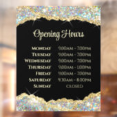 Autocollant Pour Fenêtre Parties scintillant Faux Heures d'ouverture Clôtur (Feuille 2)