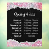 Autocollant Pour Fenêtre Parties scintillant rose Faux Heures d'ouverture C (Feuille 3)