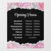 Autocollant Pour Fenêtre Parties scintillant rose Faux Heures d'ouverture C (Feuille)