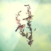 Autocollant Pour Fenêtre Paruline audubon ornithologique à châtaignes sur F (Feuille 3)