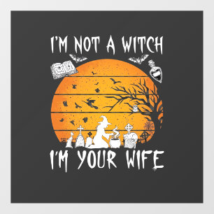Autocollant Pour Fenêtre Pas de femme sorcière Halloween Sunset Chaudron_1