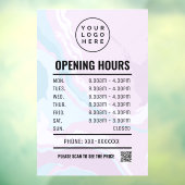 Autocollant Pour Fenêtre Pastel Marble Horaires d'ouverture Clôture de fenê (Feuille 3)