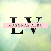 Autocollant Pour Fenêtre Pastel Pink Initial Personalized door sign (Feuille 3)