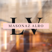 Autocollant Pour Fenêtre Pastel Pink Initial Personalized door sign (Feuille 2)