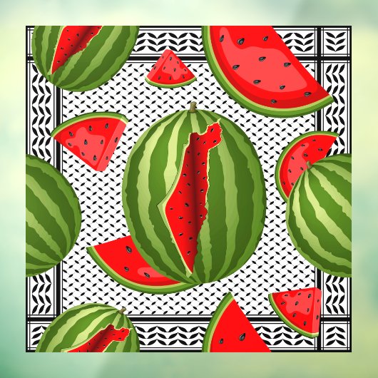 Autocollant Pour Fenêtre Pastèque Palestine - Slice (Feuille 3)