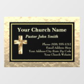 Autocollant Pour Fenêtre Pasteur Eglise Or et noir (Feuille)