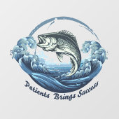 Autocollant Pour Fenêtre "Patients Brings Success" Fishing Window Cling (Feuille)