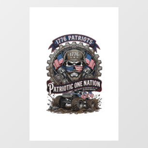 Autocollant Pour Fenêtre Patriotique 1776 Hors Route Crâne Camion Monstre L