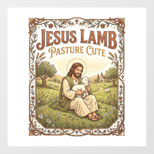 Autocollant Pour Fenêtre Pâturage de Jésus agneau Mignon Pâturage de Jésus