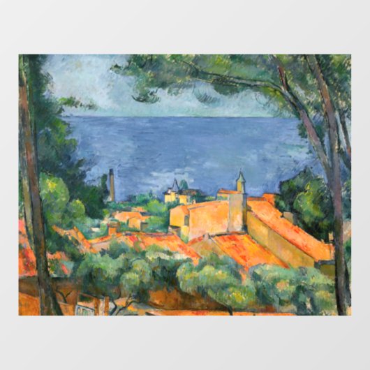 Autocollant Pour Fenêtre Paul Cezanne - Estaque aux toits rouges (Feuille)
