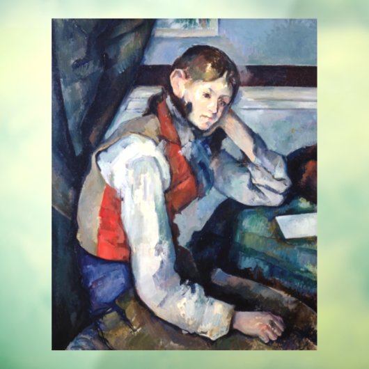 Autocollant Pour Fenêtre Paul Cezanne - Garçon dans la veste rouge (Feuille 3)