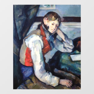 Autocollant Pour Fenêtre Paul Cezanne - Garçon dans la veste rouge