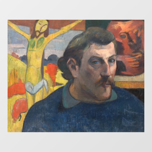 Autocollant Pour Fenêtre Paul Gauguin - Autoportrait avec Christ Jaune (Feuille)