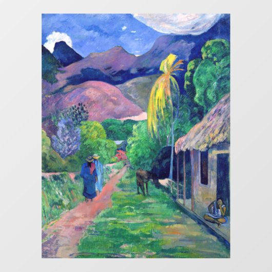 Autocollant Pour Fenêtre Paul Gauguin - Rue à Tahiti (Feuille)