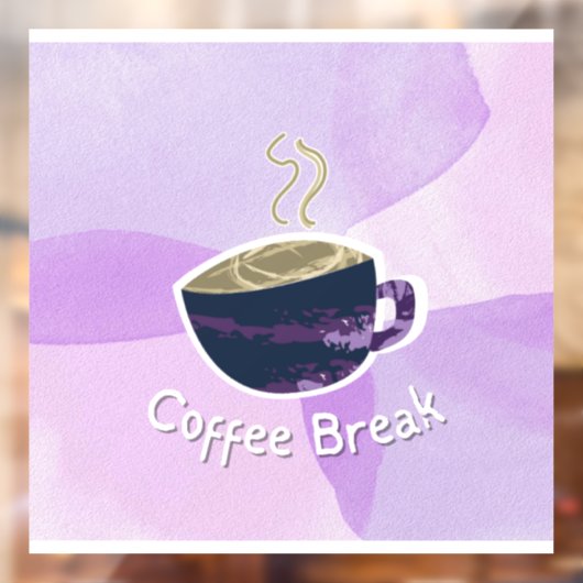 Autocollant Pour Fenêtre Pause Café (Feuille 2)