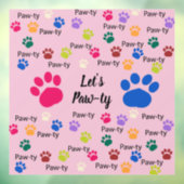 Autocollant Pour Fenêtre Paw-ty ! Chien (Feuille 3)