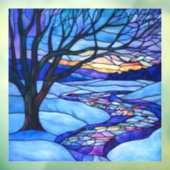 Autocollant Pour Fenêtre Paysage hivernal en verre tendu (Feuille 3)