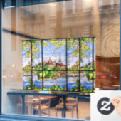 AUTOCOLLANT POUR FENÊTRE PAYSAGE PARISIEN VERRE TAMPONNÉ (Fenêtre de café)