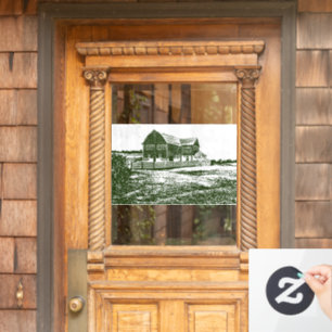Autocollant Pour Fenêtre Paysage rural maison de ferme de style coupe