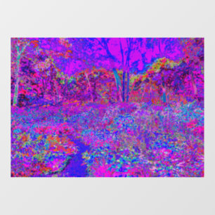 Autocollant Pour Fenêtre Paysage Violet Impressionniste Psychédélique