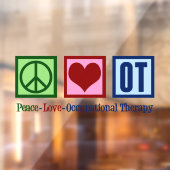 Autocollant Pour Fenêtre Peace Love OT ergothérapie (Feuille 2)