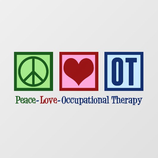 Autocollant Pour Fenêtre Peace Love OT ergothérapie (Feuille)