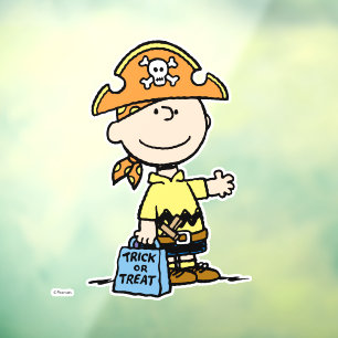 Autocollant Pour Fenêtre Peanuts Charlie Brown Pirate Halloween
