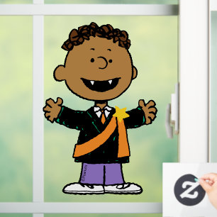 Autocollant Pour Fenêtre Peanuts   Franklin Halloween Vampire