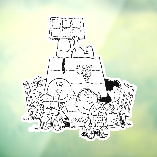 Autocollant Pour Fenêtre Peanuts Gang Lecture Comics (Feuille 3)