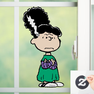 Autocollant Pour Fenêtre Peanuts Lucy Mariée de Frankenstein Halloween