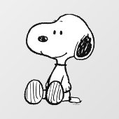 Autocollant Pour Fenêtre PEANUTS | Snoopy on Black White Comics (Feuille)