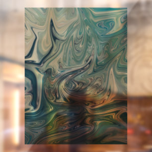 Autocollant Pour Fenêtre Peinture Abstraite de la mer Bleue