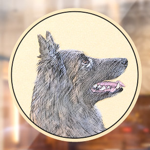 Autocollant Pour Fenêtre Peinture belge Tervuren - Cute Original Chien Art