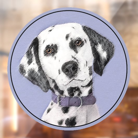 Autocollant Pour Fenêtre Peinture Dalmatienne - Cute Original Chien Art (Feuille 2)