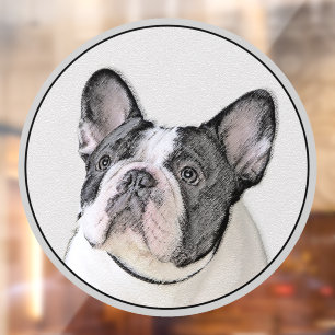 Autocollant Pour Fenêtre Peinture de Bouledogue Français (Bringé Pied) - Ar
