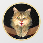 Autocollant Pour Fenêtre Peinture de chat Mad - Cute Original Cat Art (Feuille)