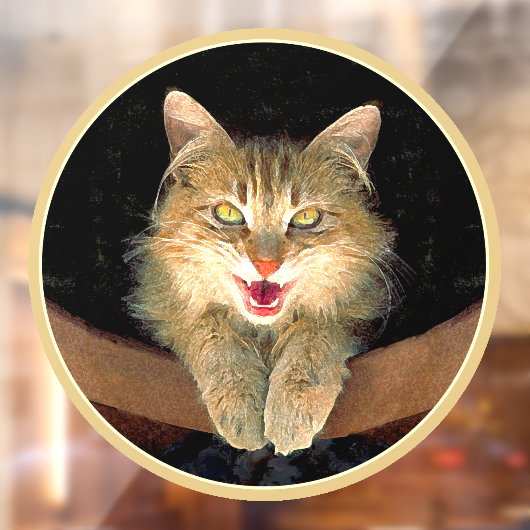 Autocollant Pour Fenêtre Peinture de chat Mad - Cute Original Cat Art (Feuille 2)