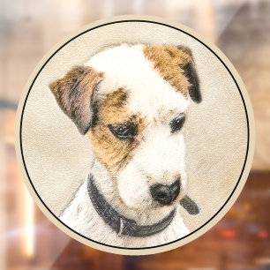 Autocollant Pour Fenêtre Peinture de Terrier Parson Jack Russell - Art Cani