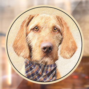 Autocollant Pour Fenêtre Peinture de Vizsla à poil dur - Jolie illustration
