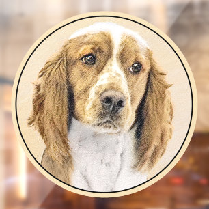 Autocollant Pour Fenêtre Peinture de Welsh Springer Spaniel - Art canin ori